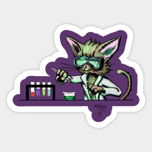 Scientist Cat Sticker